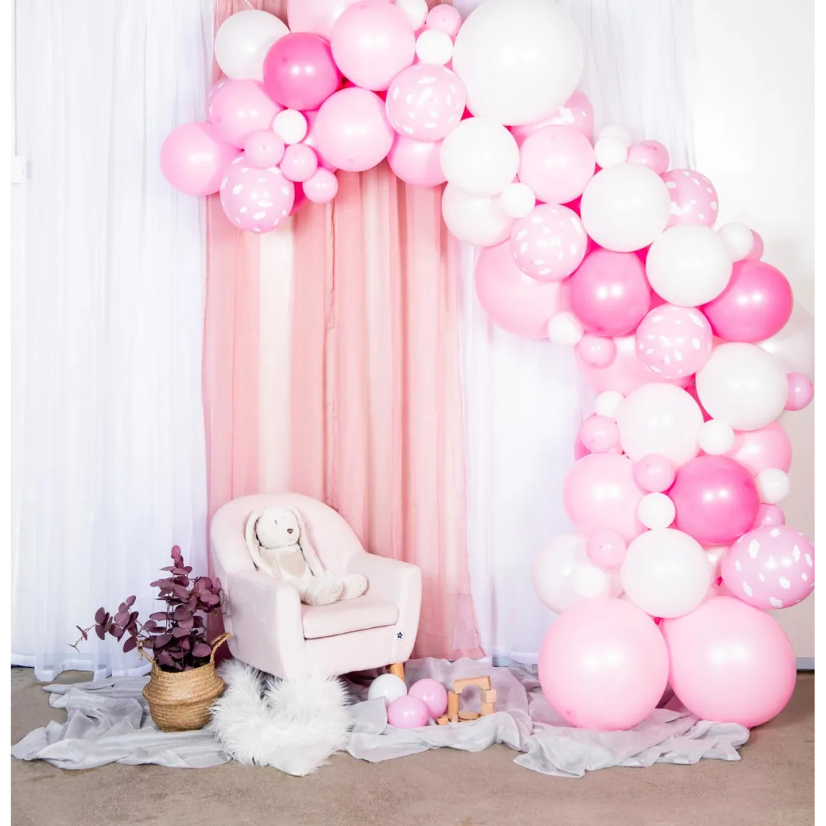 Ballongbåge, baby rosa