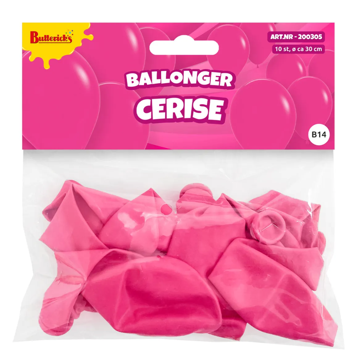 Ballonger, cerise 30 cm 10 st