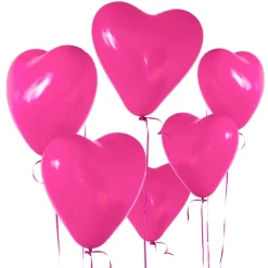 Ballonger, hjärta rosa 6 st