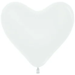 Ballonger, hjärta vit 6 st