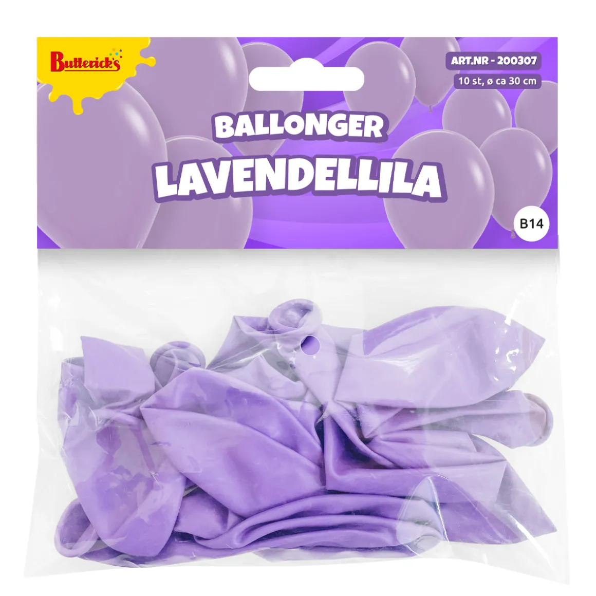 Ballonger, lavendellila 30 cm 10 st