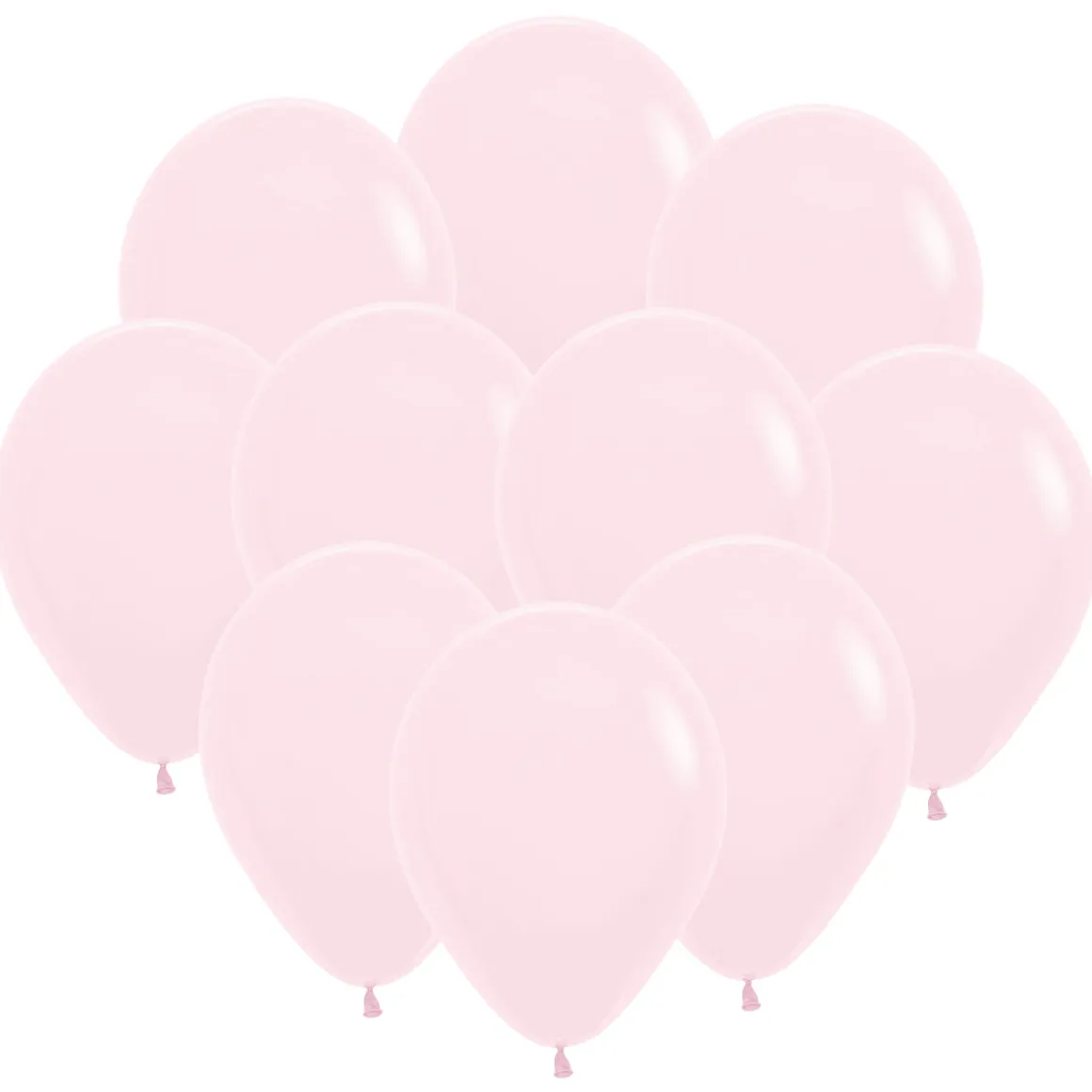 Ballonger, matta rosa pastell 10 st