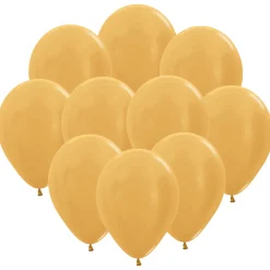 Ballonger, metallic guld 10 st