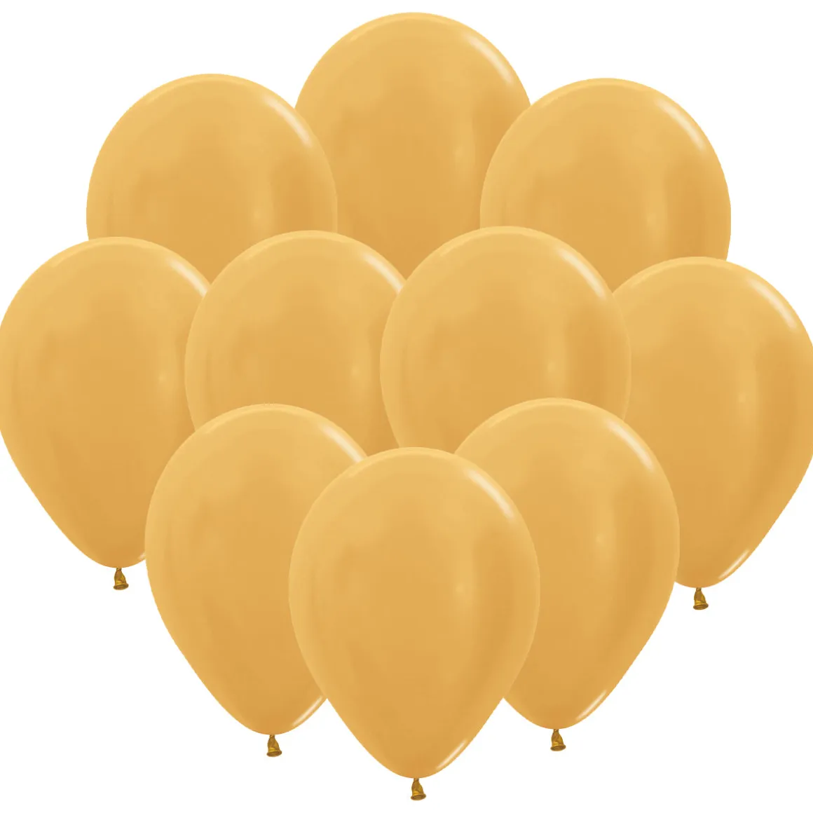 Ballonger, metallic guld 10 st