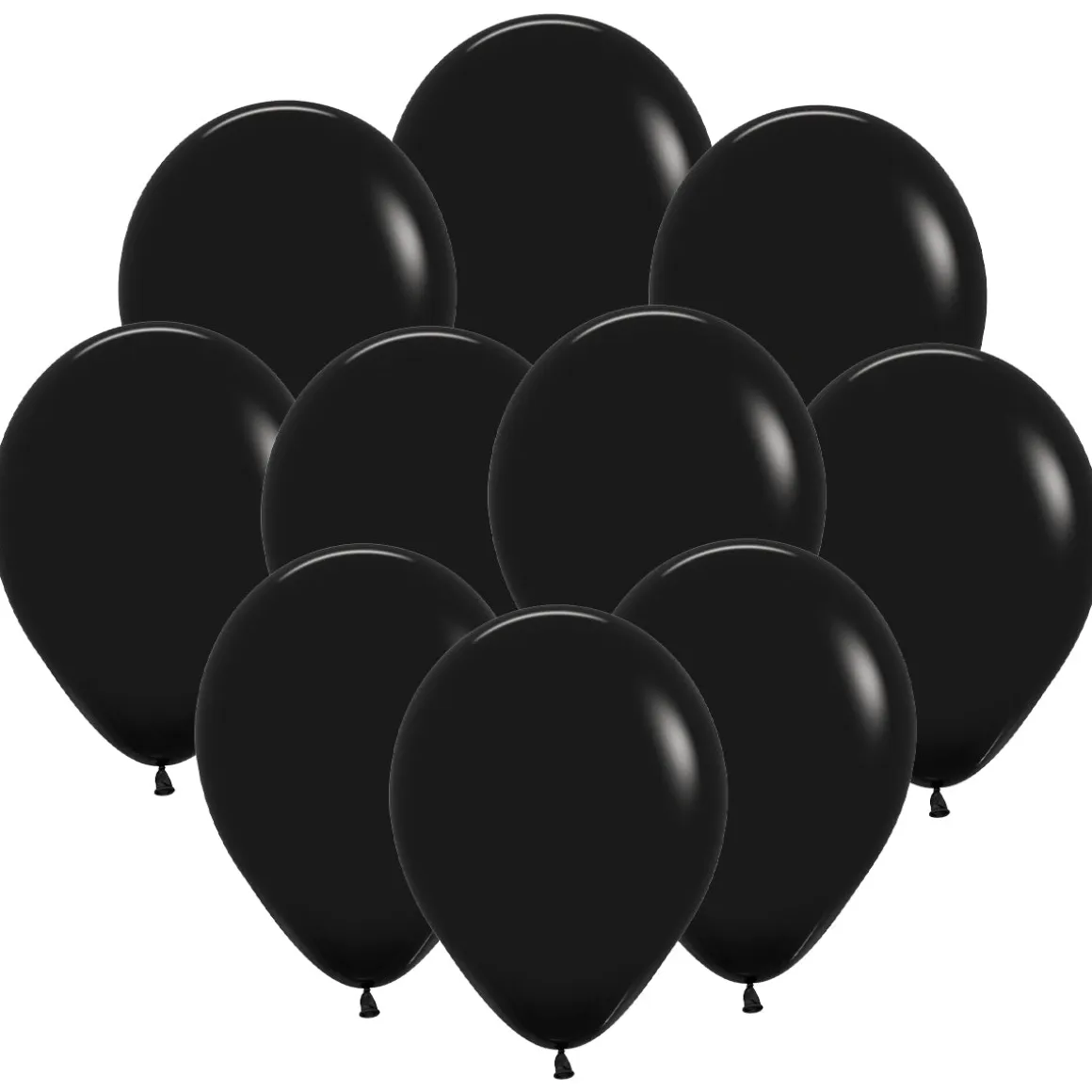 Ballonger, nattsvart 30 cm 10 st