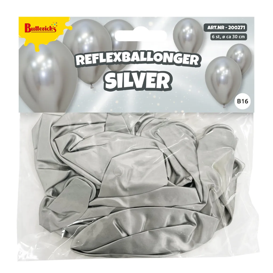 Ballonger, reflex silver 6 st