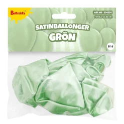 Ballonger, satin grön 10 st