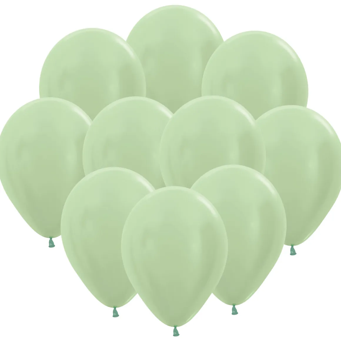 Ballonger, satin grön 10 st