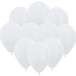 Ballonger, satin vit 10 st