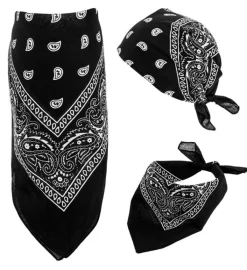 Bandana, svart 55x55 cm