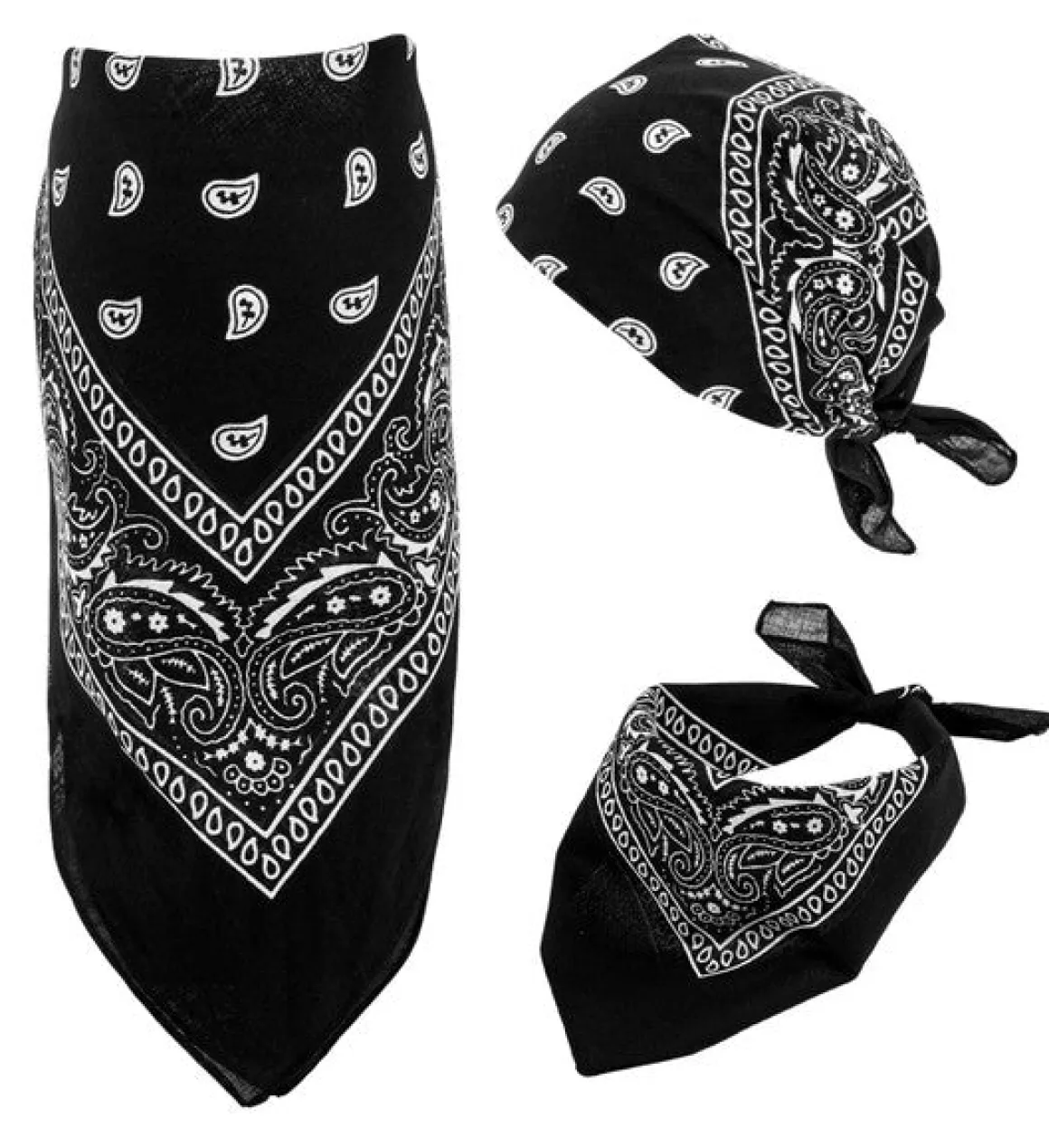 Bandana, svart 55x55 cm