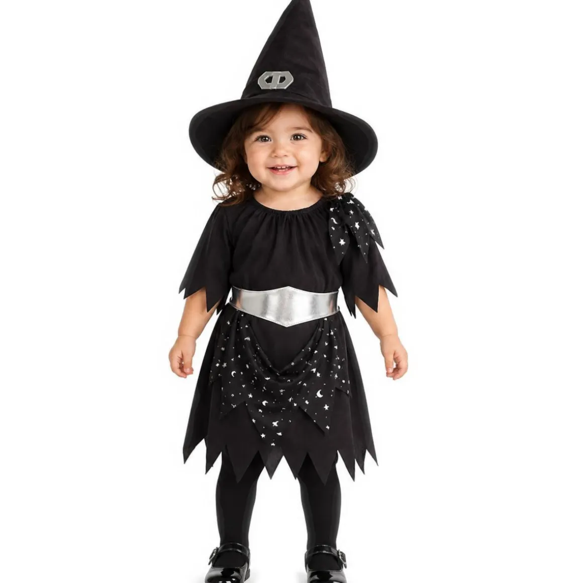 Barndräkt, häxa glitter inkl hatt
