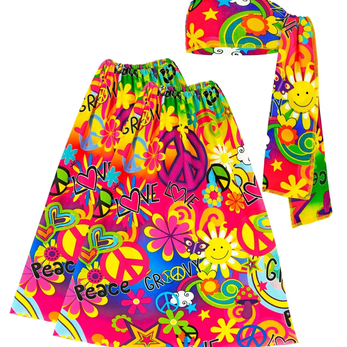 Benvärmare & pannband, peace & love