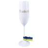 Champagneglas student guld med band, 24 cm