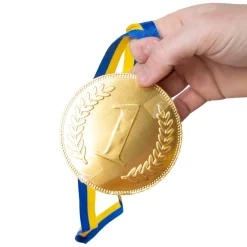 Chokladmedalj, blågult band