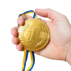 Chokladmedalj, blågult band