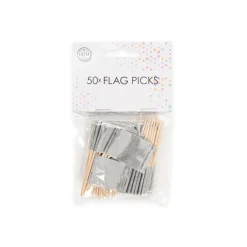 Cocktailflaggor, silver 50 st