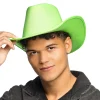 Cowboyhatt, neon grön
