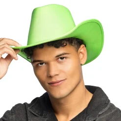 Cowboyhatt, neon grön