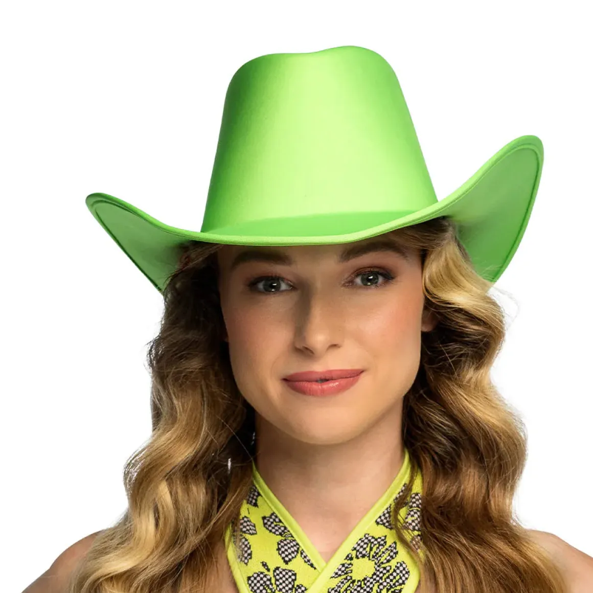 Cowboyhatt, neon grön