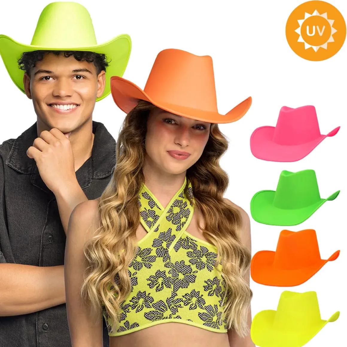 Cowboyhatt, neon rosa