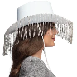 Cowboyhatt, showgirl vit