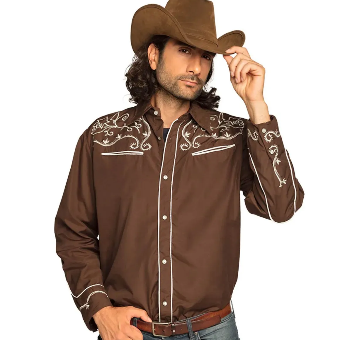 Cowboyskjorta, brun