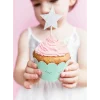 Cupcake toppers, stjärnor silver 6 st