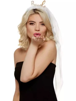 Diadem, brudslöja bride rosé