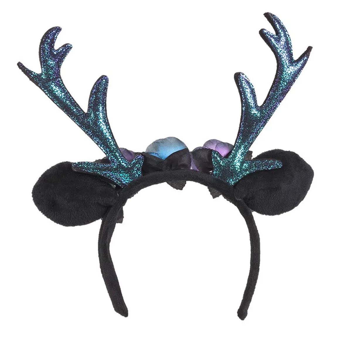 Diadem, renhorn svartglitter