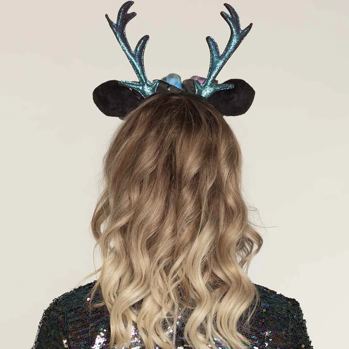Diadem, renhorn svartglitter