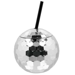 Drinkglas, discoboll silver
