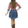 Dräkt, rodeo doll blå S