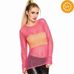 Fisknätströja, 80-tal neon rosa M/L