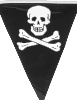 Flaggirlang, dödskalle pirat 30x20 cm 6 m