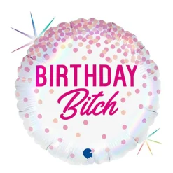 Folieballong, birthday bitch 45 cm