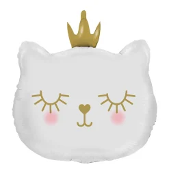 Folieballong, cat princess white 66 cm