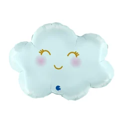 Folieballong, Cloudy Satin Pastel Blue