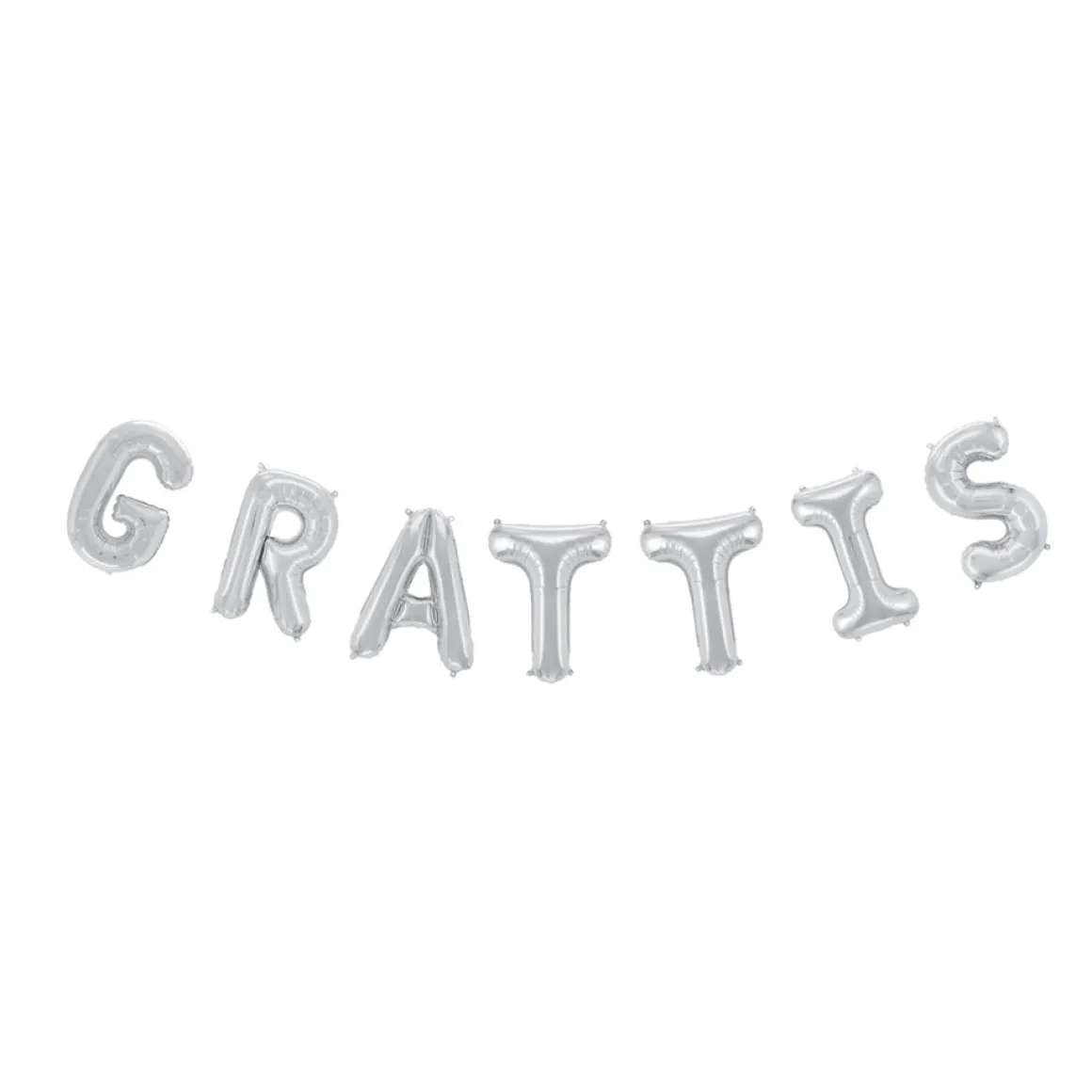 Folieballong, girlang grattis silver