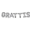 Folieballong, girlang grattis silver 35 cm