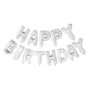 Folieballong, girlang happy birthday silver