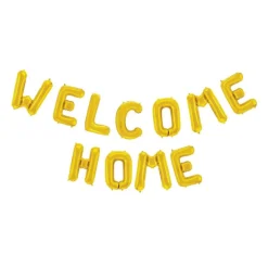 Folieballong, girlang welcome home guld