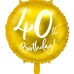 Folieballong, happy birthday 40th 45 cm