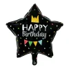 Folieballong, happy birthday svart 46 cm
