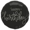 Folieballong, happy birthday crème noir 45 cm