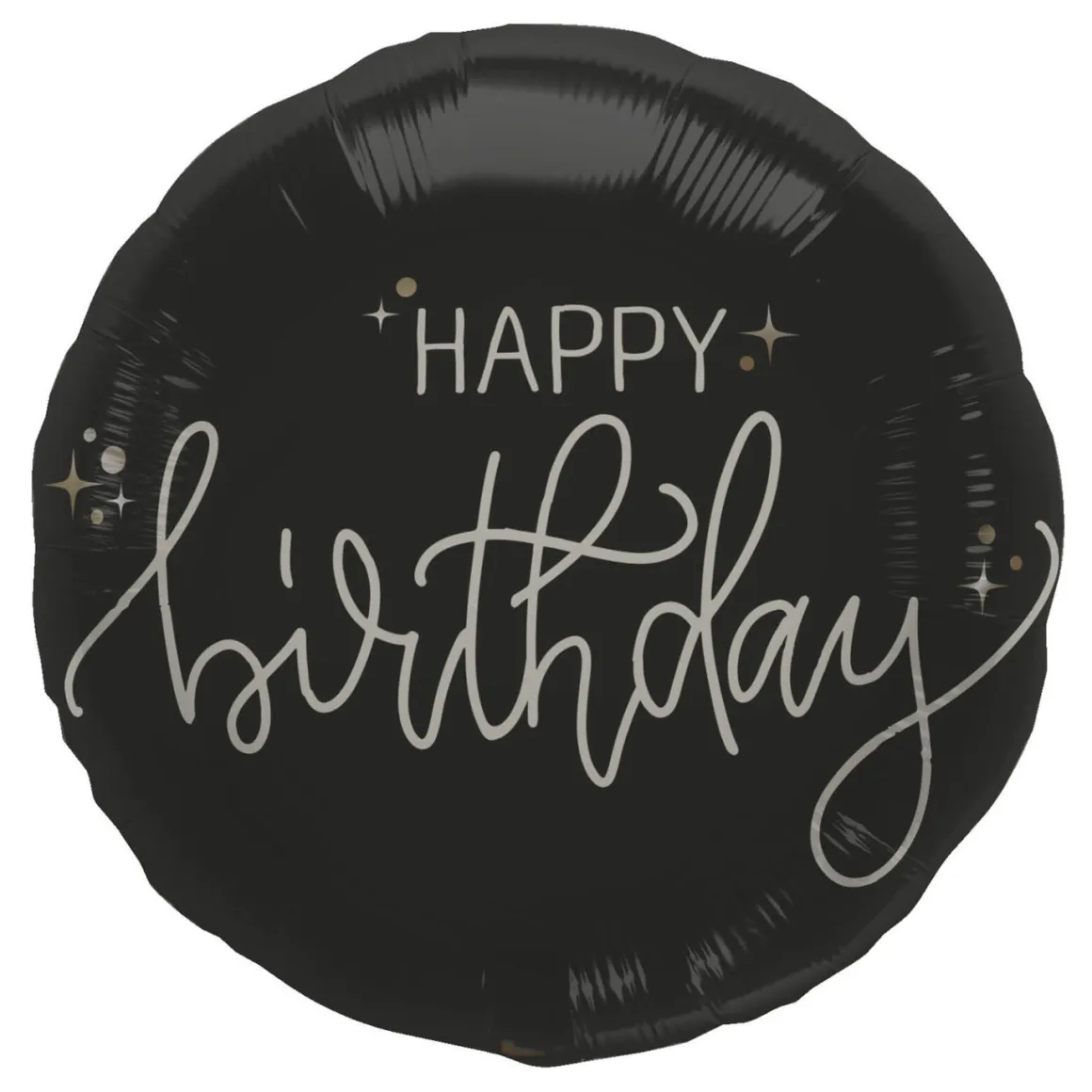Folieballong, happy birthday crème noir 45 cm
