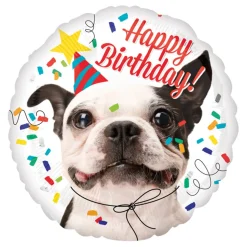 Folieballong, happy birthday hund 43 cm