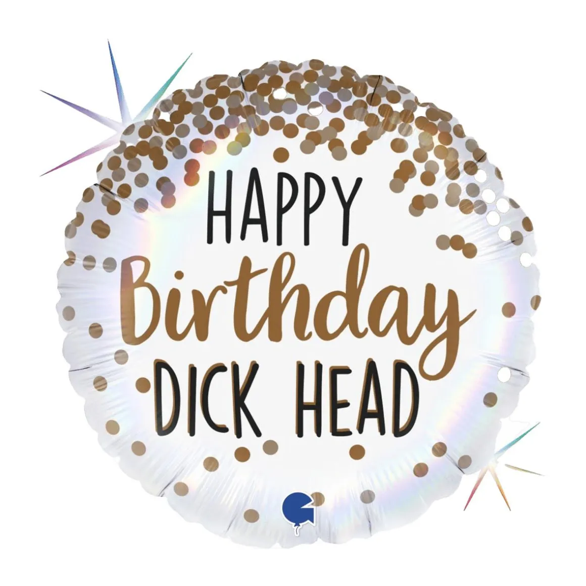 Folieballong, Happy Birthday Dick Head 45 cm
