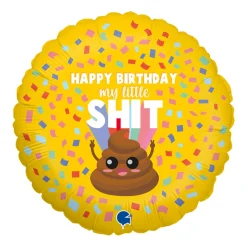 Folieballong, happy birthday my little shit 45 cm