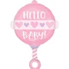 Folieballong, hello baby rosa 60x43 cm